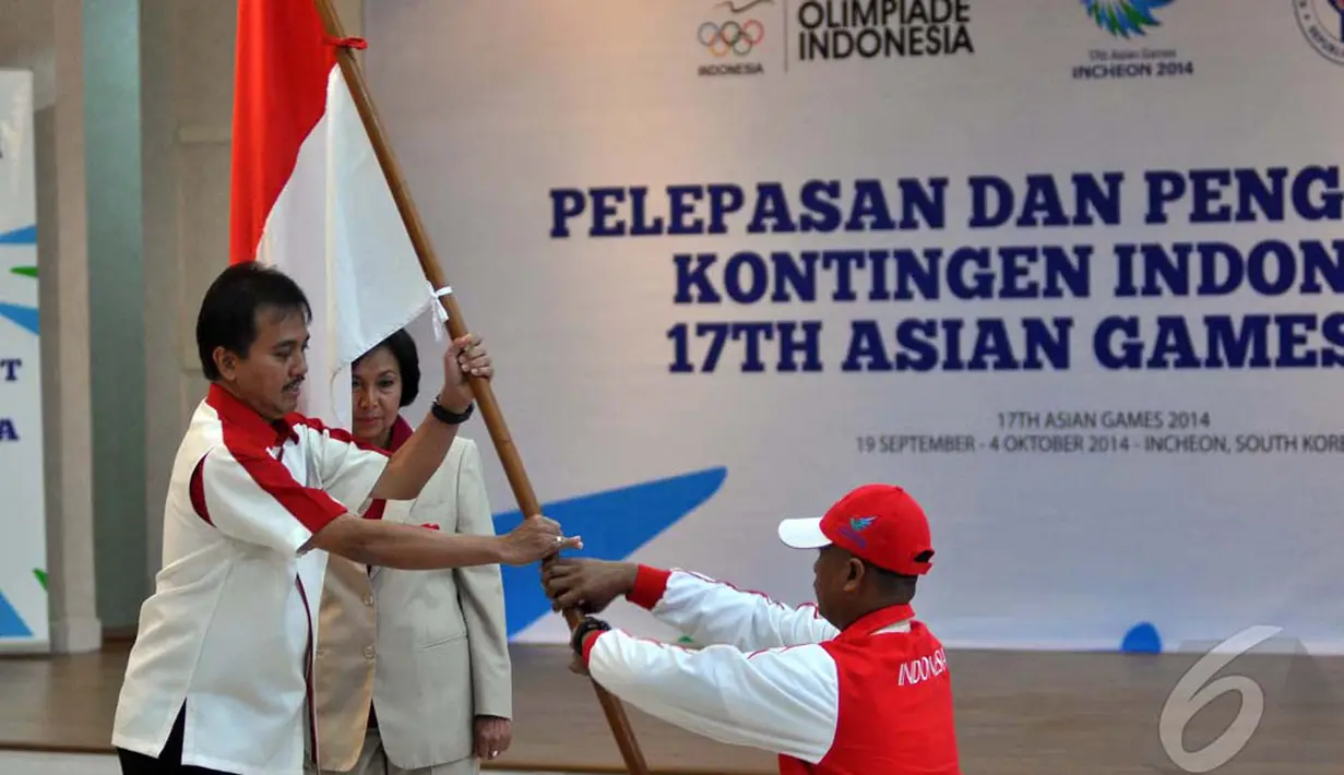 Acara pelepasan dihadiri sebagian atlet, pelatih, dan ofisial, Menpora berharap para atlet bisa memberikan hasil yang terbaik, Jakarta, Kamis (11/9/2014) (Liputan6.com/Miftahul Hayat)