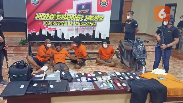 Komplotan perampok dan Pemerkosa yang telah beraksi di 11 Indekos di Makassar (Liputan6.com/Fauzan).