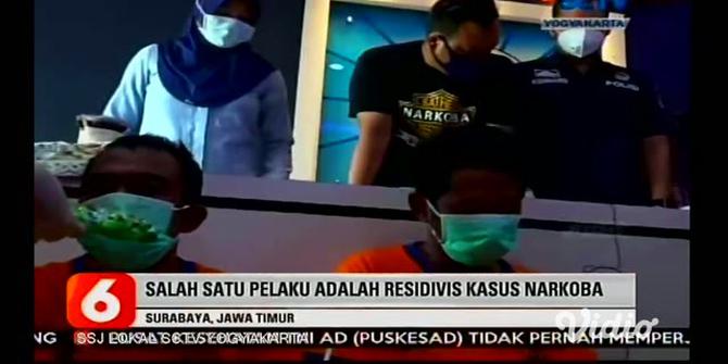 VIDEO: Polrestabes Surabaya Gerebek Pesta Sabu 2 Kurir Narkoba