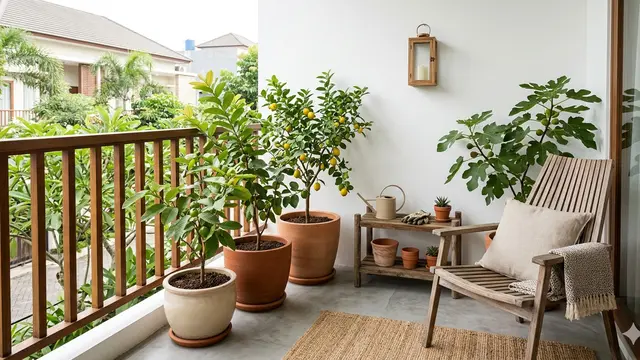 Inspirasi Desain Kebun Kecil dengan Tabulampot Buah Estetik. Gemini