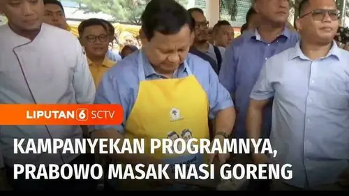 VIDEO: Kampanyekan Program Makan Gratis untuk Anak-anak, Prabowo Masak Nasi Goreng