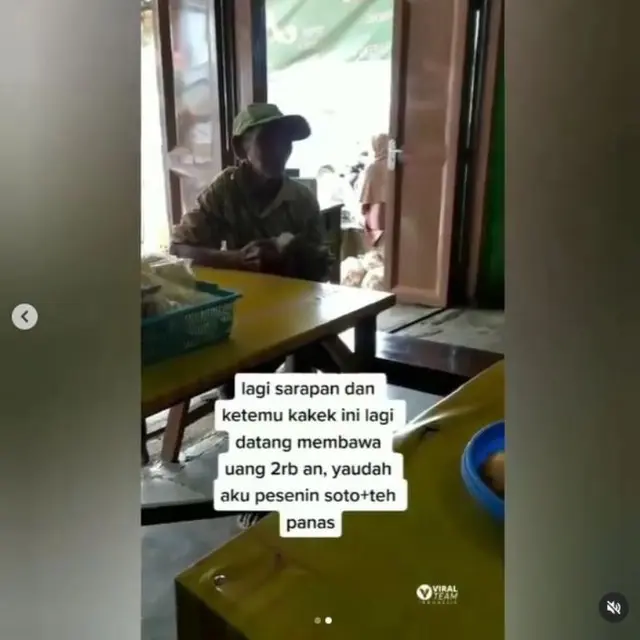 Bawa Uang Rp2 Ribu, Seorang Kakek Ditraktir Makan Sepuasnya