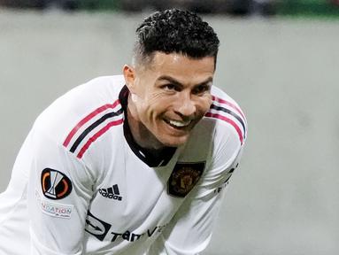 Manchester United sukses mengalahkan Sheriff Tiraspol dalam partai matchday 2 fase grup Liga Europa 2022/2023 yang digelar di Zimbru Stadium, Kamis (15/9/2022). (AP/Sergei Grits)