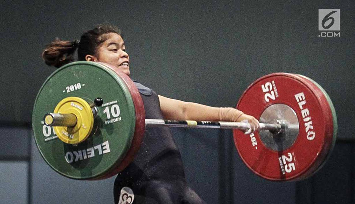 FOTO Lifter Melinda Gusti Sabet Medali Emas di Test Event Asian Games