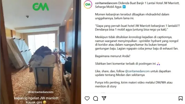 Tamu Hotel Mewah di Medan Disebut Bikin Banjir Satu Lantai, Didenda Ratisan Juta Rupiah