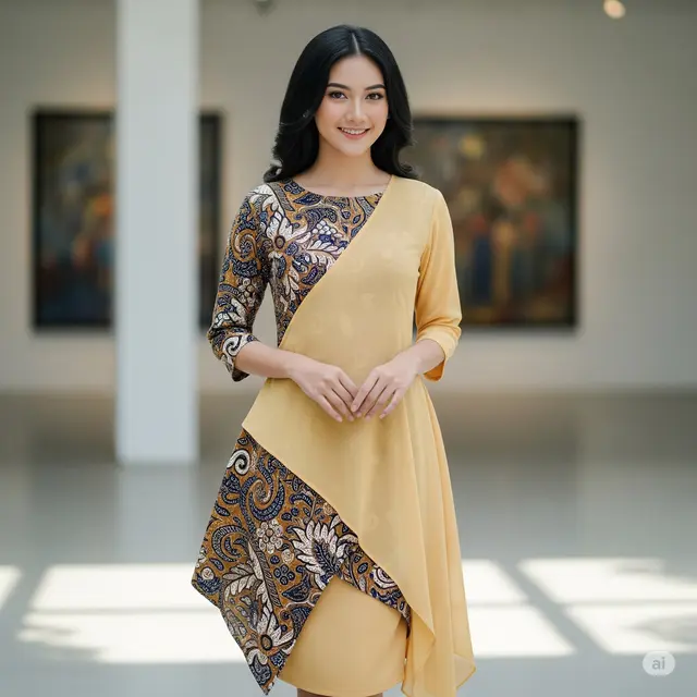 Dress Asimetris Layer Tumpuk