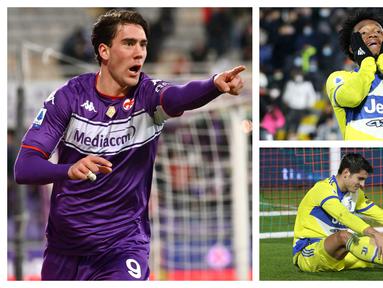 Nasib berbeda dipetik Juventus dan Fiorentina di pekan ke-17 Liga Italia, Sabtu (11/12/2021). La Viola berpesta 4 gol tanpa balas ke gawang Salernitana, sementara si Nyonya Tua ditahan 1-1 Venezia. La Viola pun sukses mengkudeta Juventus dari posisi ke-5 klasemen. (Kolase AP)