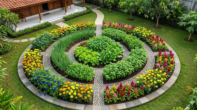 Desain Edible Landscape dengan Kombinasi Bunga dan Tanaman Pangan/Gemini