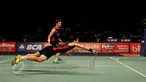 Ganda putra Korsel, Shin Baek Choel/Ko Sung Hyun mengembalikan kok ke Fu Haifeng/Zhang Nan asal Tiongkok di final BCA Indonesia Open 2015 di Jakarta, Minggu (7/6/2015). Shin Baek Choel/Ko Sung Hyun menang 21-16,16-21,21-19. (Liputan6.com/Andrian M Tunay)