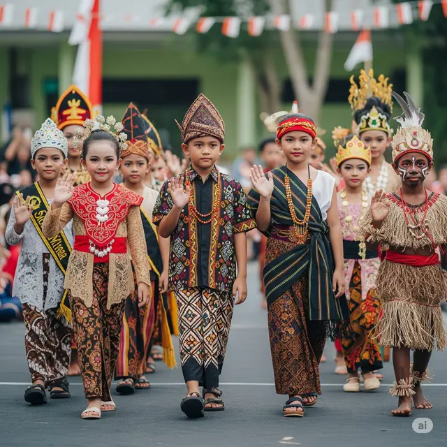 Lomba Fashion Show 17 Agustus Anak. Foto: Gemini