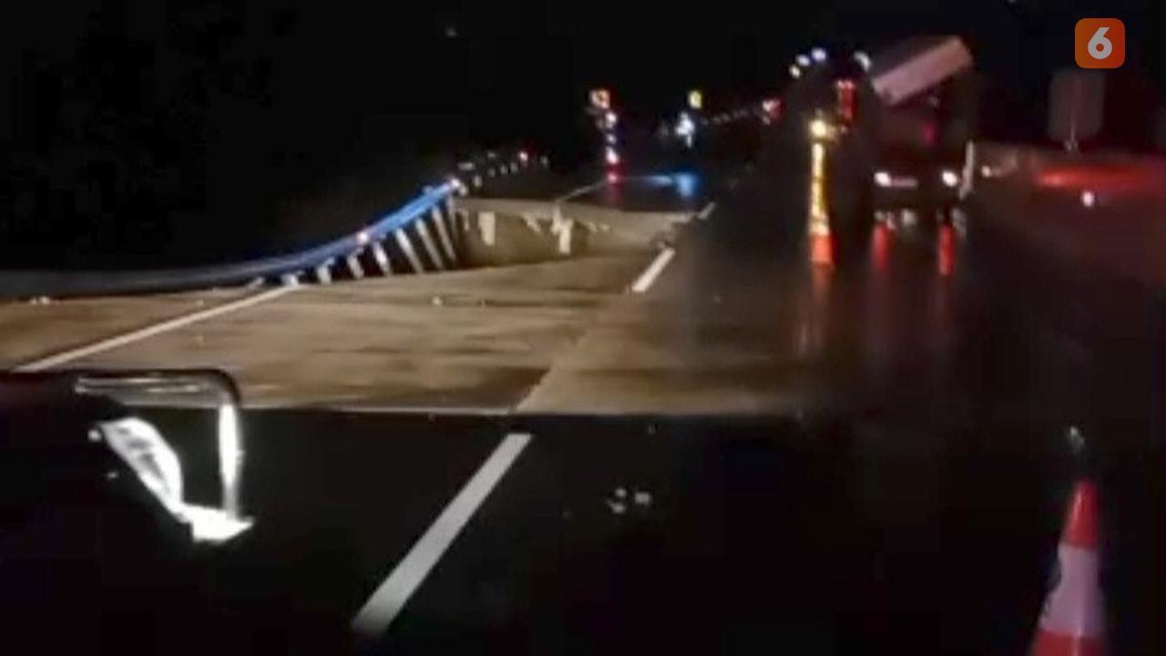 Longsor di Jalan Tol Bocimi KM 64 dari arah Jakarta-Sukabumi, (Liputan6.com/Istimewa).