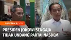 Presiden Joko Widodo mengaku sengaja tidak mengundang Partai Nasdem dalam pertemuan enam pimpinan partai politik koalisi pemerintah. Alasannya, saat ini Partai Nasdem sudah memiliki koalisi sendiri dalam menghadapi pemilu 2024.
