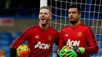 David De Gea dan Sergio Romero (AFP/Ian Kington)