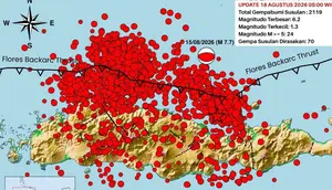 2.119 Gempa Susulan Terjadi di NTT, 70 Dirasakan Warga