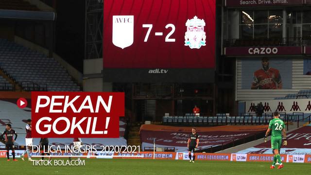 Berita video TikTok Bola.com kali ini membahas pekan yang gokil di Liga Inggris 2020/2021, di mana Manchester United dan Liverpool sama-sama dibantai oleh tim lawan.
