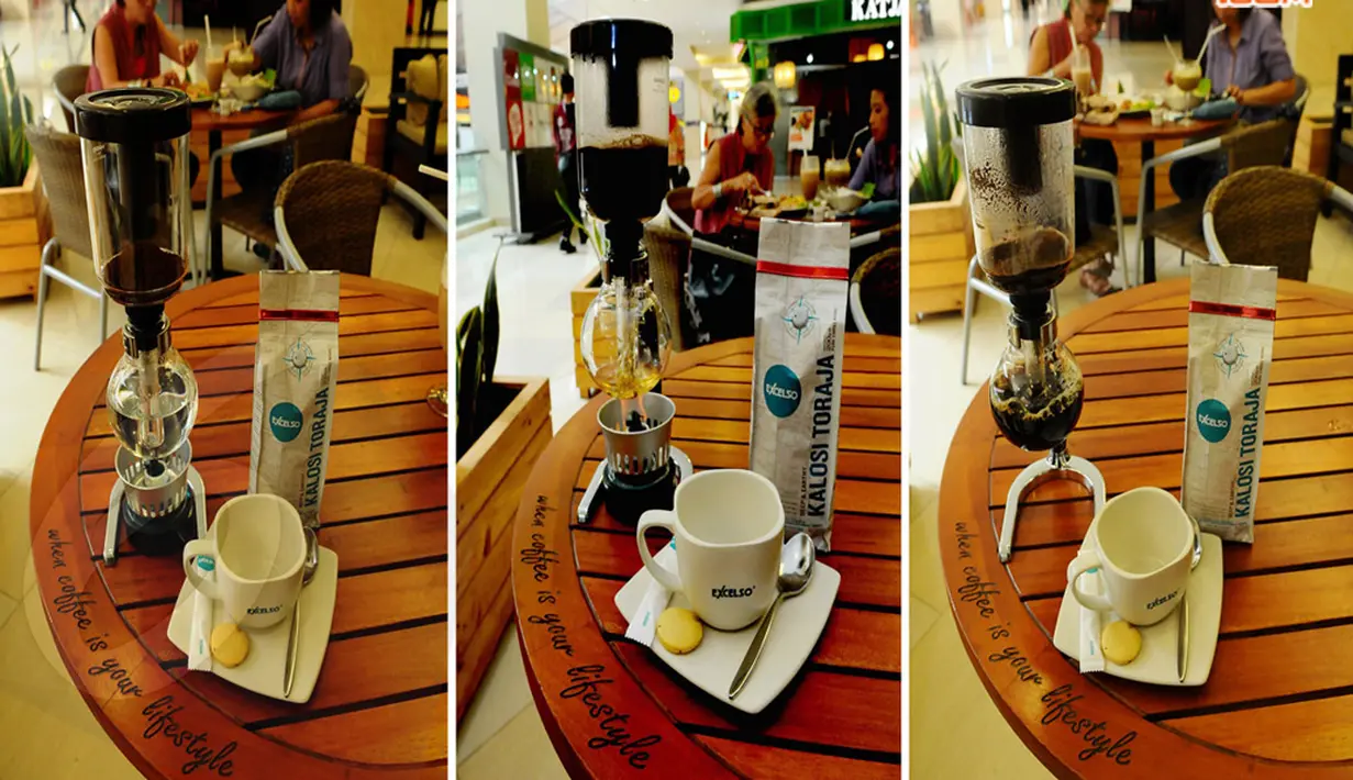 Syphon Brew atau Coffee Maker adalah alat yang digunakan untuk membuat kopi yang ditemukan oleh Loeff di Berlin pada Tahun 1830 (Liputan6.com/Andrian Martinus)