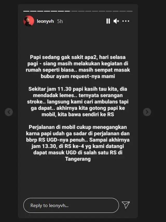 Leony Ceritakan Kronologi meninggalnya sang ayah