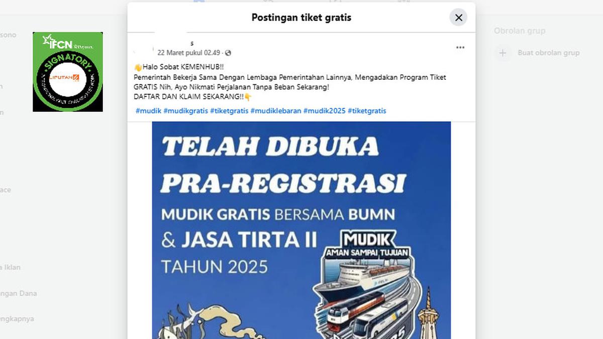 Kumpukan Hoaks Catut Kemenhub, Pendaftaran Mudik Gratis hingga Rencana Pajaki Pejalan Kaki