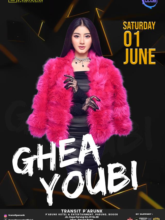 Ghea Youbi akan tampil pada Sabtu, 1 Juni 2024 malam mendatang.
