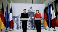 Emmanuel Macron dan Angela Merkel Perkuat Poros Paris - Jerman  (AFP)