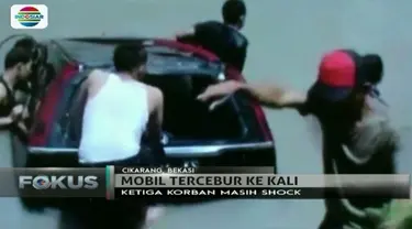 Diduga akibat kurang berhati-hati, sebuah mobil tercebur ke Kali Malang, Bekasi. Seorang anak berusia 5 tahun dilaporkan menghilang.