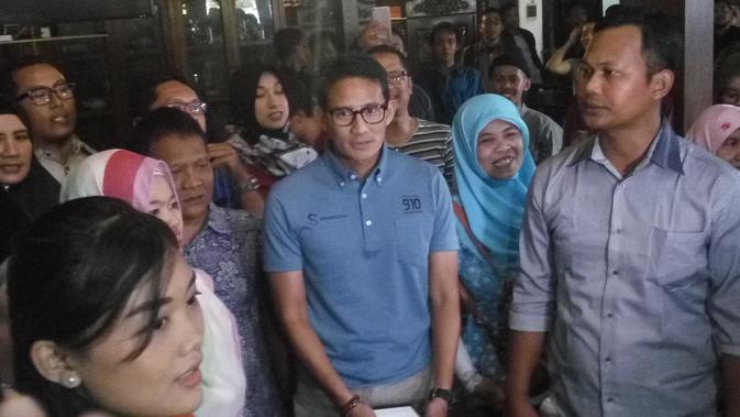 Bakal cawapres 2019 Sandiaga Uno berdialog dengan pengusaha milenial di Yogyakarta (Liputan6.com/ Switzy Sabandar)