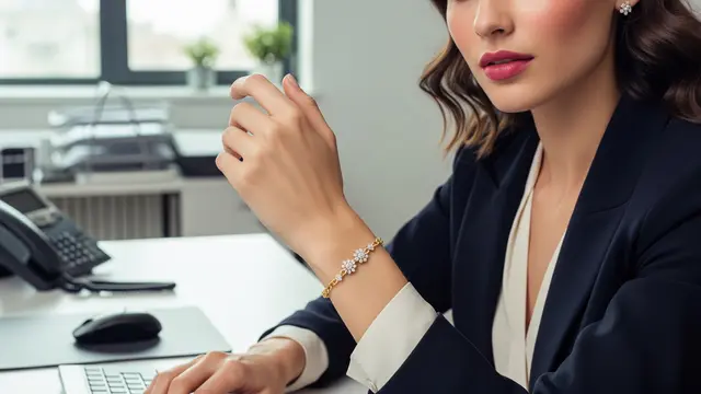 Gelang Emas dengan Aksen Berlian/Zirconia Kecil/Gemini AI