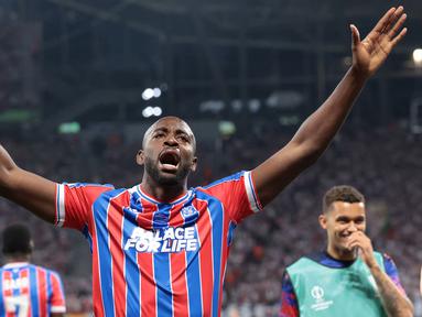 Kemenangan Crystal Palace atas Rayo Vallecano dalam final Conference League 2025/2026 tak lepas dari peran Jean-Philippe Mateta. (AFP/Ronny Hartmann)