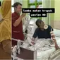 Viral pasien rumah sakit lomba makan kerupuk sambil berbaring. (Sumber: Instagram/halewwww)