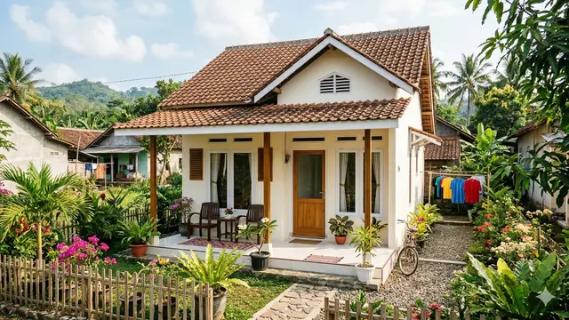 Desain Rumah 5x8 Meter Sederhana di Kampung (Foto: Gemini AI)