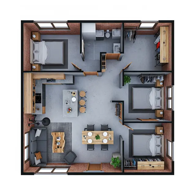 Desain Rumah Sederhana 3 Kamar Ukuran 8x10
