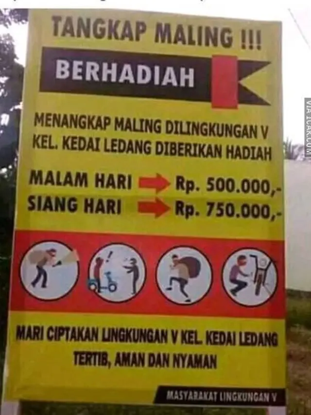 6 Tulisan Dilarang Maling Ini Nyelenehnya Bikin Tepuk Jidat