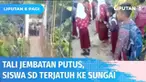 Sebanyak 19 siswa SD di Jambi terjatuh ke sungai usai tali jembatan terputus saat para pelajar melintas. Melihat rekannya jatuh ke sungai, sejumlah pelajar lain yang belum menyeberang menangis di ujung jembatan.