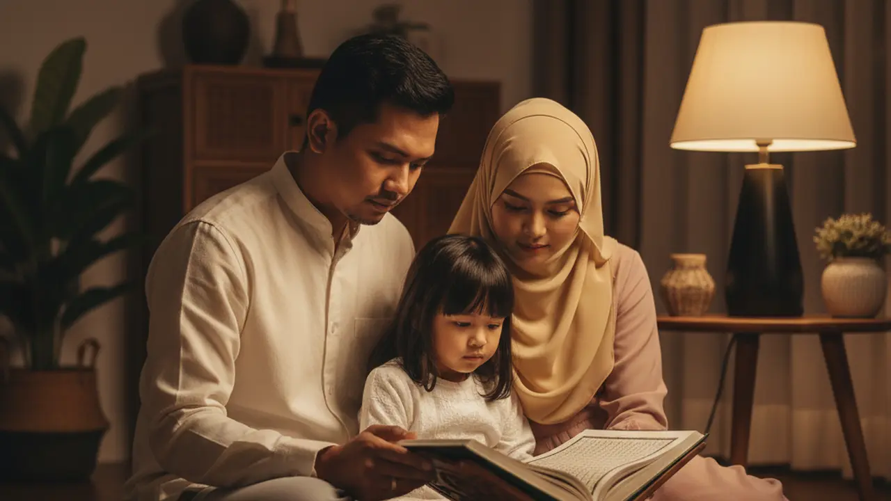 Prompt AI Foto Keluarga Muslim: Tampilan Modest Fashion, Hangat, dan Penuh Kedamaian