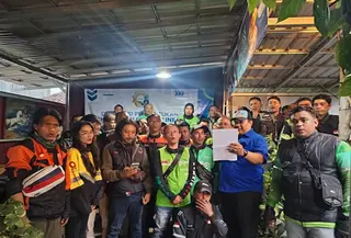 Driver ojol di Sukabumi. (Liputan6.com/Fira Syahrin)