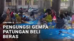 Pengungsi Gempa Patungan Beli Beras