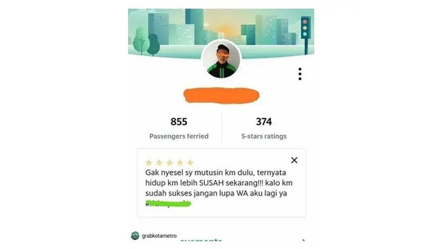 Komentar Lucu Penumpang Ojek Online Saat Berikan Nilai Ini Bikin Cengar-Cengir