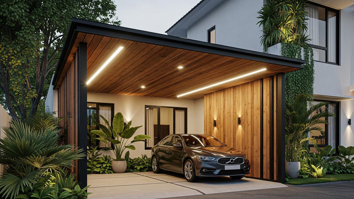 7 Gambar Desain Garasi Mobil Samping Rumah, Fungsional dan Tetap Estetik di Lahan Terbatas