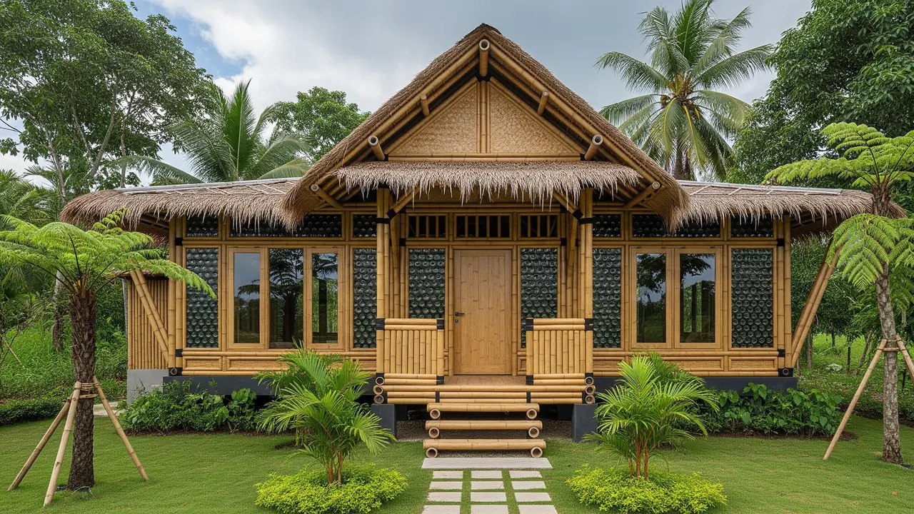 Desain Rumah Rp50 Juta Pakai Bambu Modern