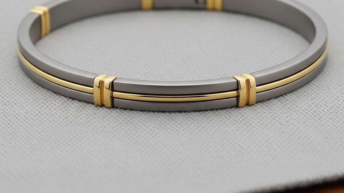 9 Model Gelang Emas Kombinasi Titanium Ringan Anti Karat, Modern Tahan Lama