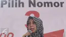 Anggota Fraksi PPP DPRD DKI Nina Lubena memberi sambutan saat deklarasi dukungan ke Anies-Sandi, Jakarta, Rabu (22/2). Sejumlah anggota DPRD DKI Jakarta yang mendukung Agus -Sylvi, mengalihkan dukungannya ke Anies-Sandi. (Liputan6.com/Immanuel Antonius)