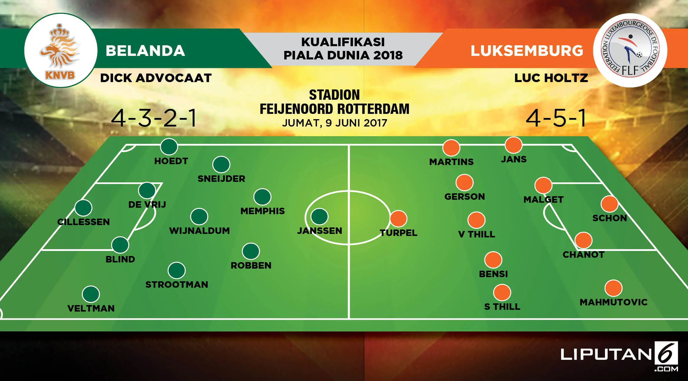 Belanda vs Luksemburg (Liputan6.com/Abdillah)
