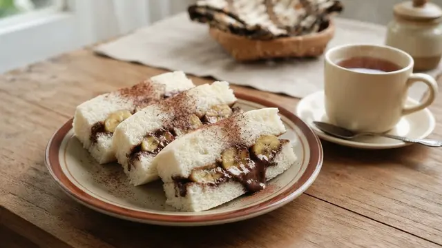 Camilan dari Roti Tawar dan Pisang