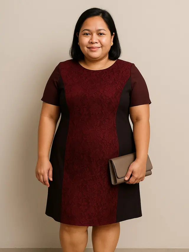 Model Dress Brokat Panjang untuk Badan Gemuk Terbaru 2025 (Foto: ChatGPT)