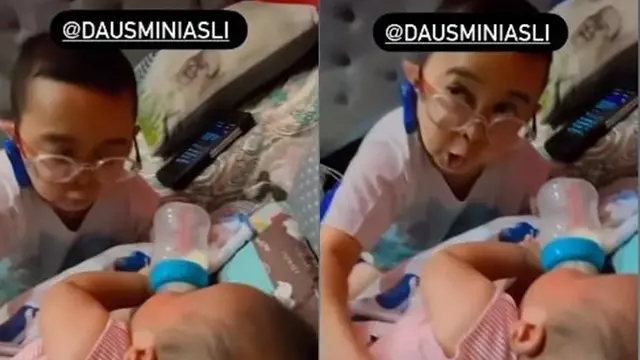 6 Momen Daus Mini Asuh Anak Bungsu, Ayah Siaga Penuh Kasih Sayang