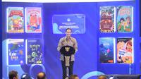 Mendikbudristek Nadiem Anwar Makarim saat peluncuran Merdeka Belajar Episode ke-23 di Kantor Kemendikbudristek, Jakarta (27/2).