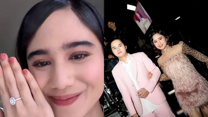 Dapat Kado Valentine Cincin, Tampilan Serasi Tissa Biani Manggung Bareng Dul Jaelani dalam Balutan Outfit Nuansa Pink
