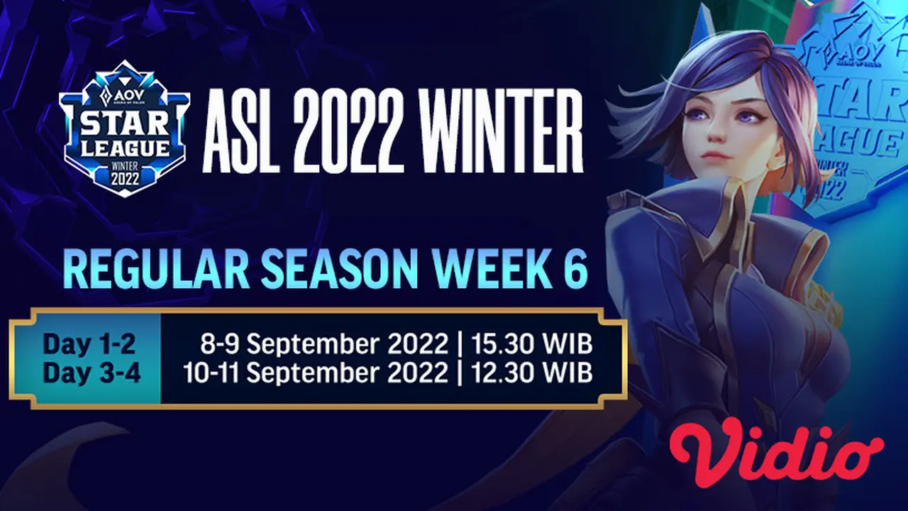 Link Live Streaming Reguler Season AOV Star League 2022 Winter Matchweek 6 di Vidio 8-11 September