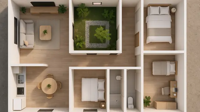 Gambar Rumah Minimalis 6x8 Kamar 3/via ChatGPT