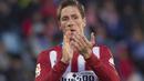 Pemain Atletico Madrid, Fernando Torres  menjadi penentu kemenangan timnya atas  Getafe CF pada lanjuta La Liga Spanyol pekan ke-24 di Stadion Coliseum Alfonso Perez,  Getafe. (AFP / Curto De La Torre)